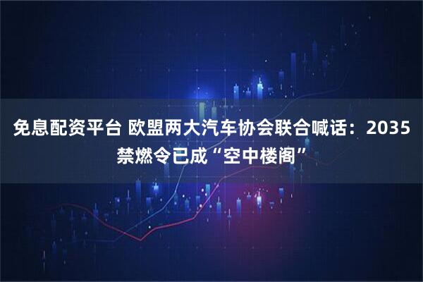 免息配资平台 欧盟两大汽车协会联合喊话：2035禁燃令已成“空中楼阁”