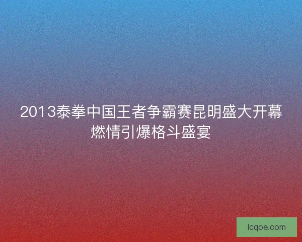 2013泰拳中国王者争霸赛昆明盛大开幕燃情引爆格斗盛宴